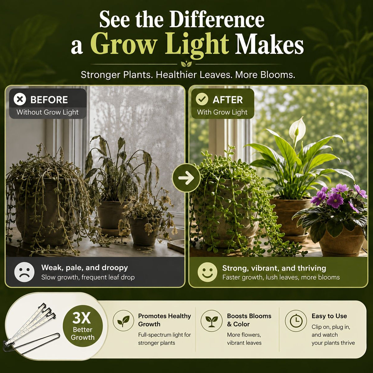 7-Tier Indoor Plant Stand with Grow Lights