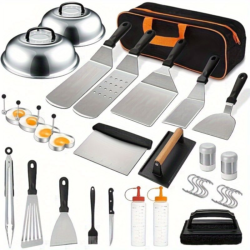 17-Piece BBQ Grill Set with Meat Press and Thermometer