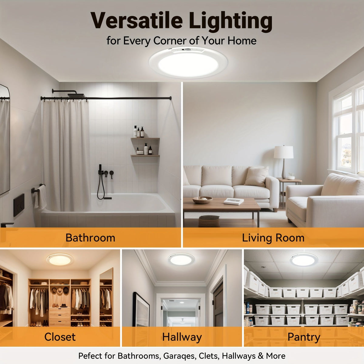 Rechargeable LED Ceiling Light with Motion Sensor