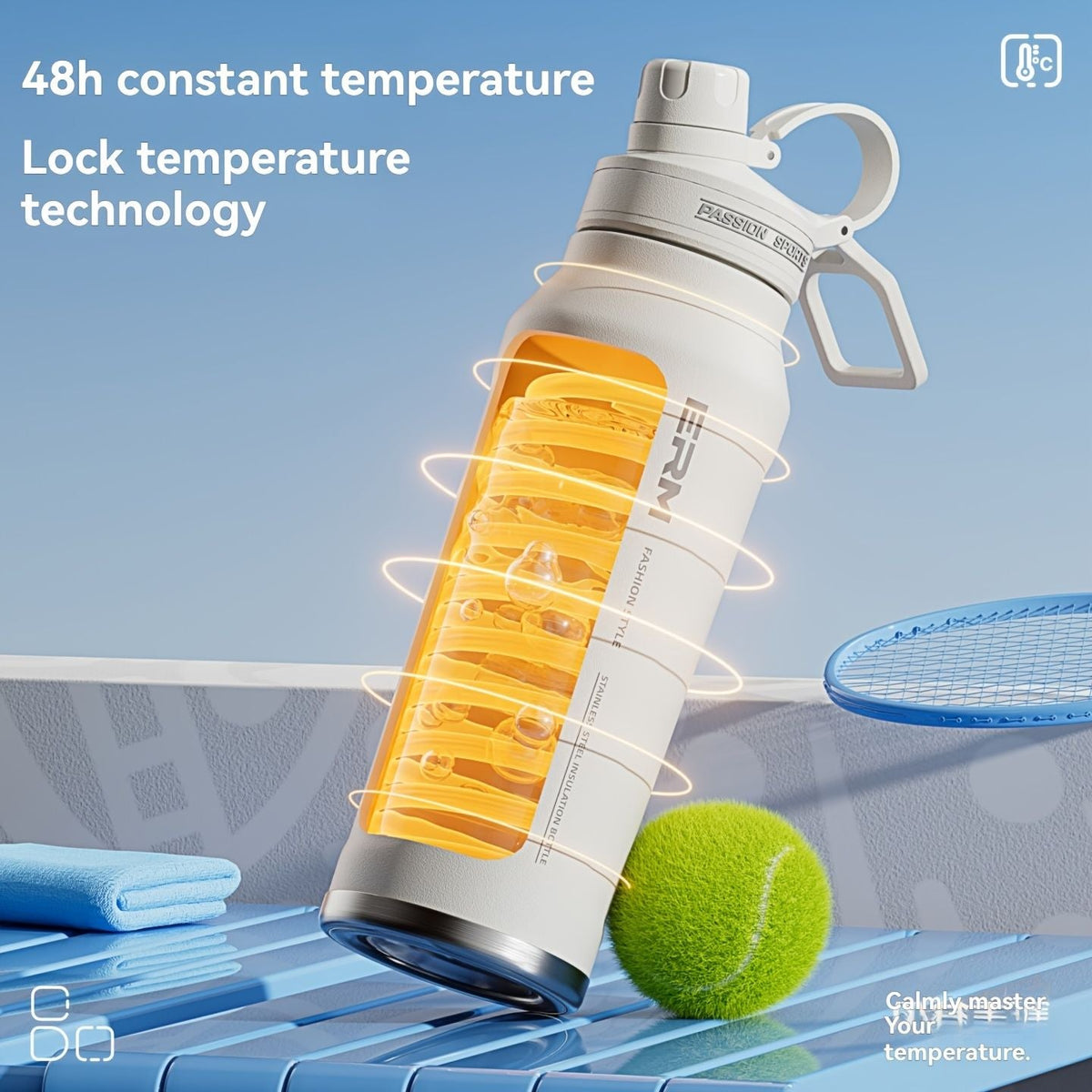 Insulated Stainless Steel Water Bottle with 2 in 1 Straw Spout