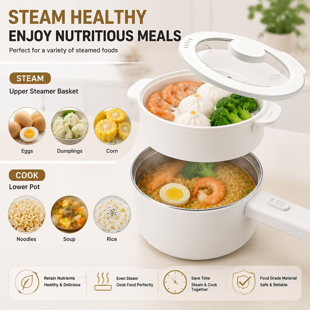 2L Electric Pot with Steaming Basket 600W