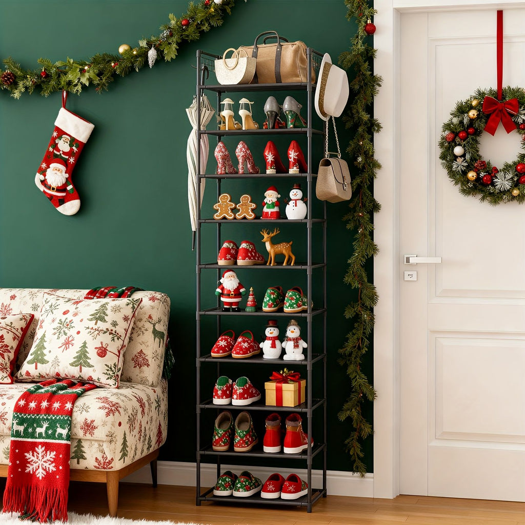10-Tier Pots and Pans Organizer with Hooks