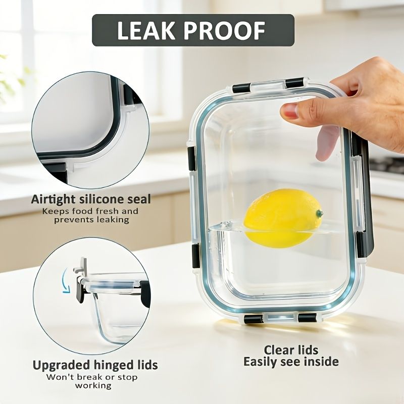 16-Piece Airtight Glass Food Storage Container Set