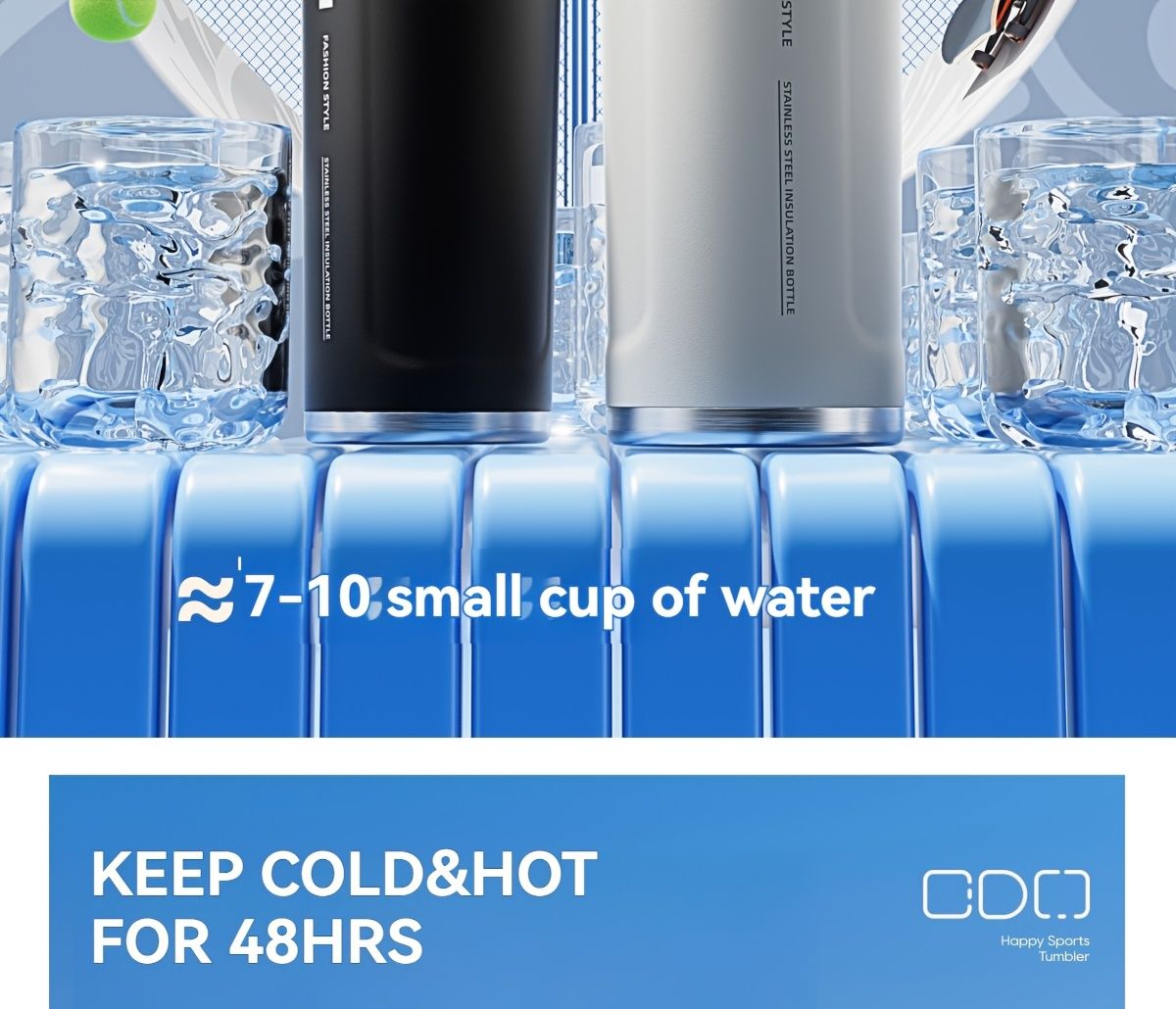 Insulated Stainless Steel Water Bottle with 2 in 1 Straw Spout