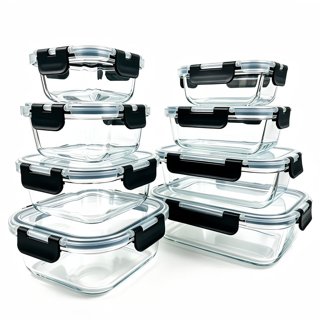 16-Piece Airtight Glass Food Storage Container Set