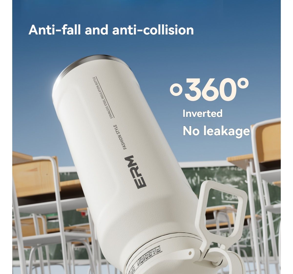 Insulated Stainless Steel Water Bottle with 2 in 1 Straw Spout