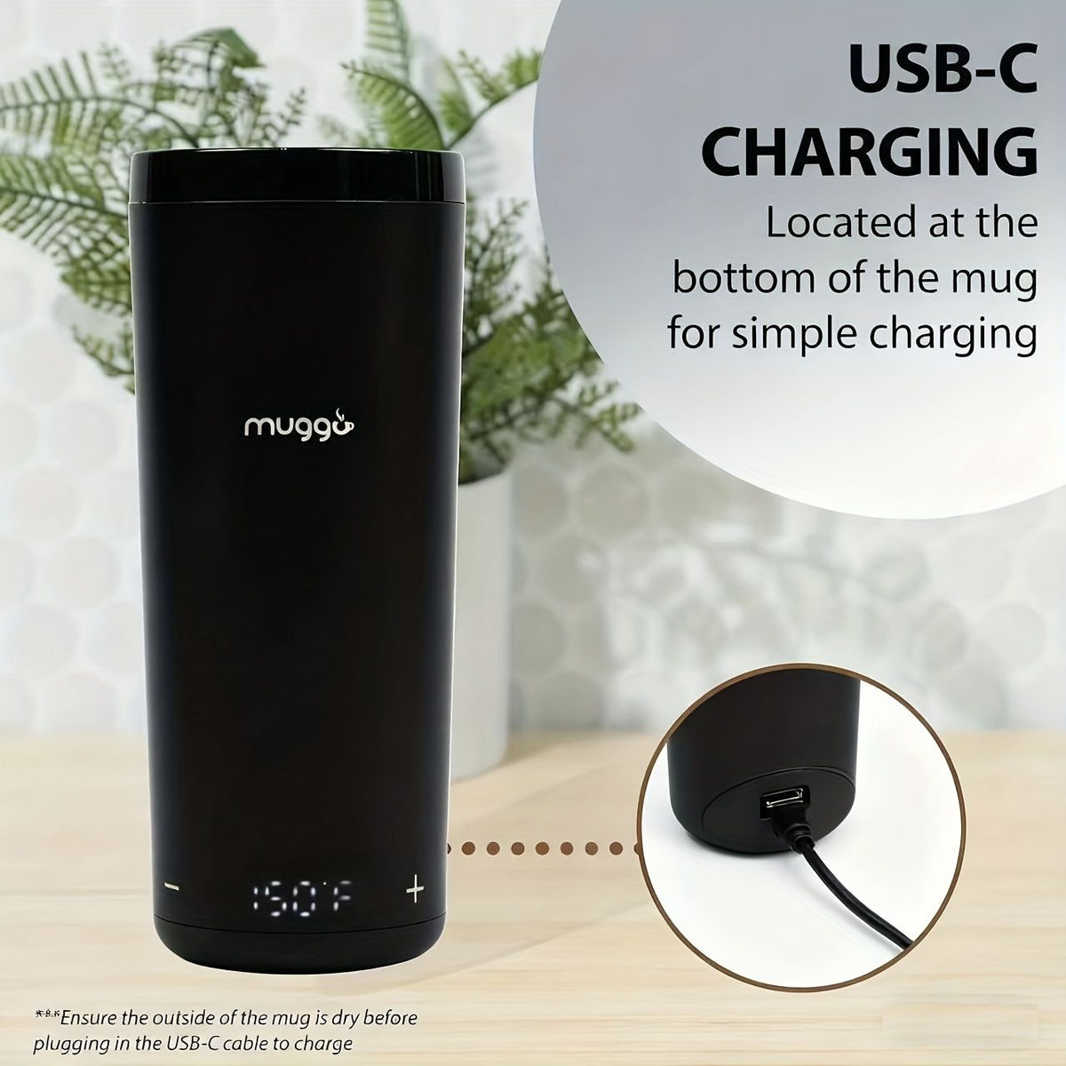 12 oz Rechargeable Electric Self-Heating Coffee Mug with Temperature Control
