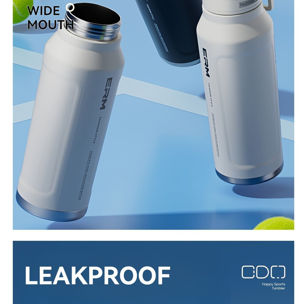 Insulated Stainless Steel Water Bottle with 2 in 1 Straw Spout