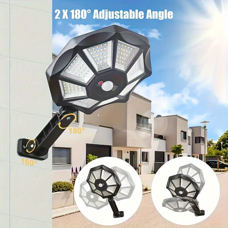 2-Pack Solar Street Lights Outdoor Motion Sensor Dusk to Dawn IP55 Waterproof