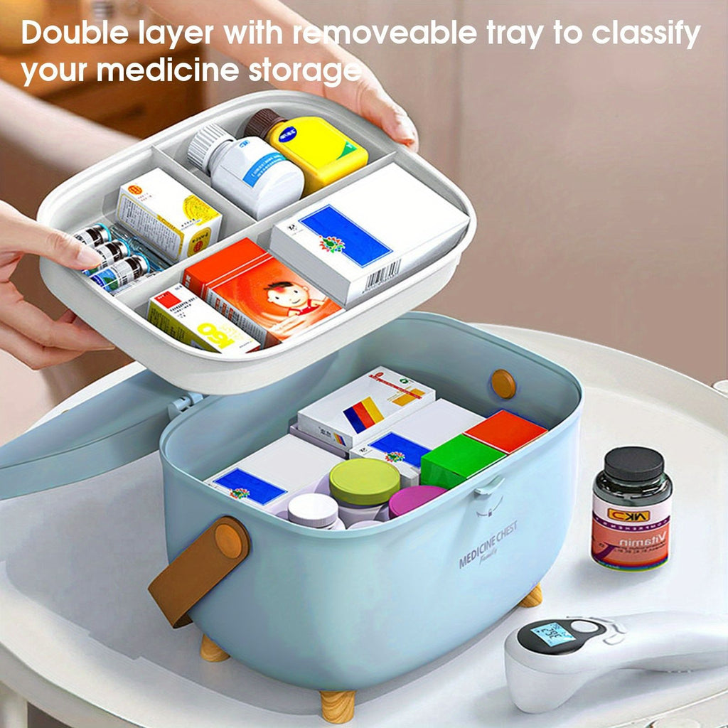 Multi-Layer Medicine Storage Box with Handle