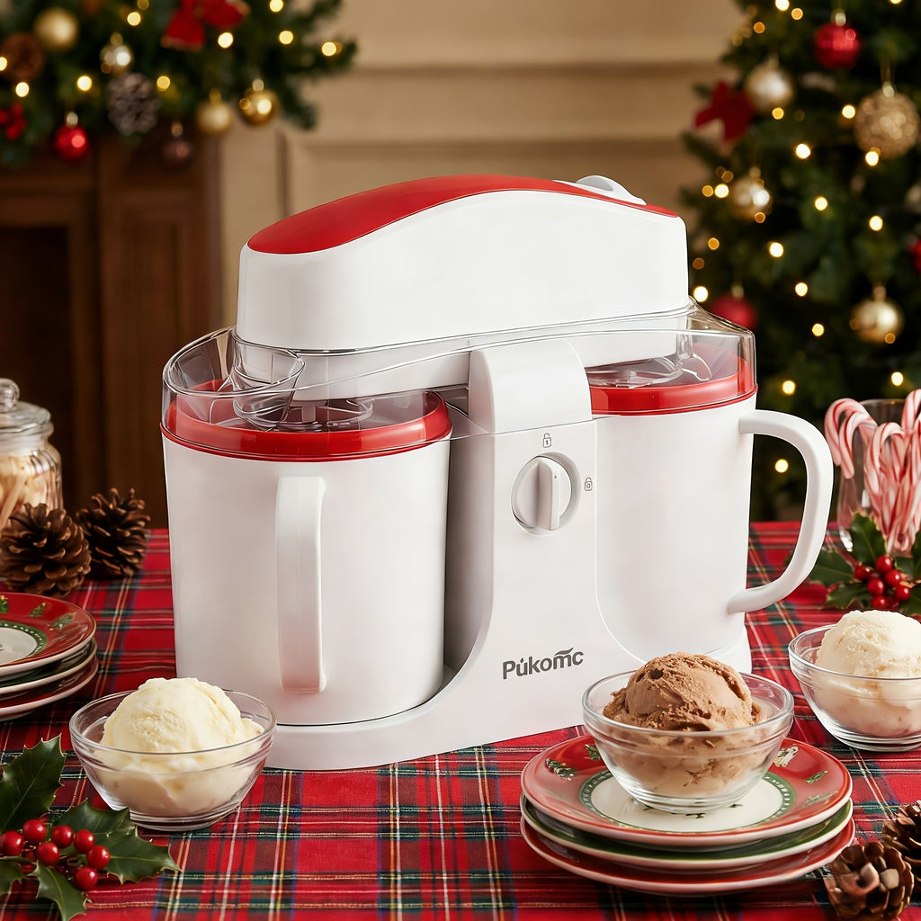 Dual Cup Homemade Ice Cream Maker