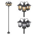 3-Headed Solar Outdoor Post Light 73 Inch Dusk to Dawn