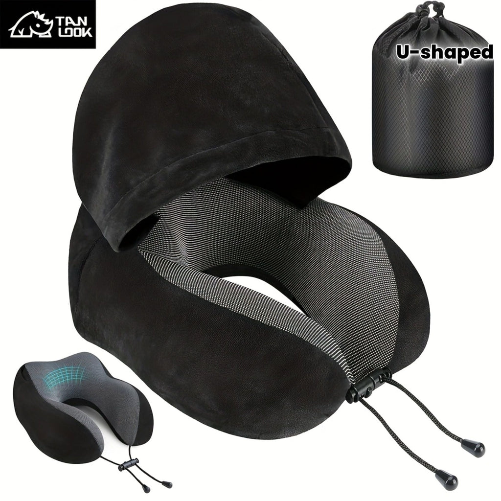 Hooded U-Shaped Travel Neck Pillow
