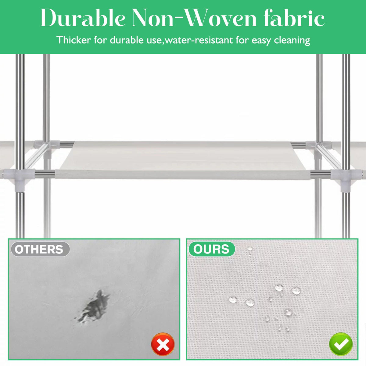 Portable Closet Storage Organizer Wardrobe Rack Shelf