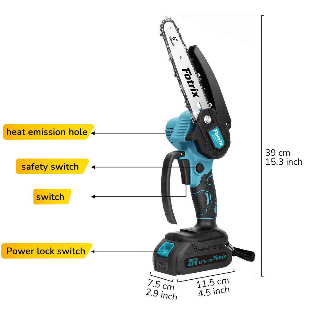 6 Inch Mini Cordless Chainsaw with Storage Case