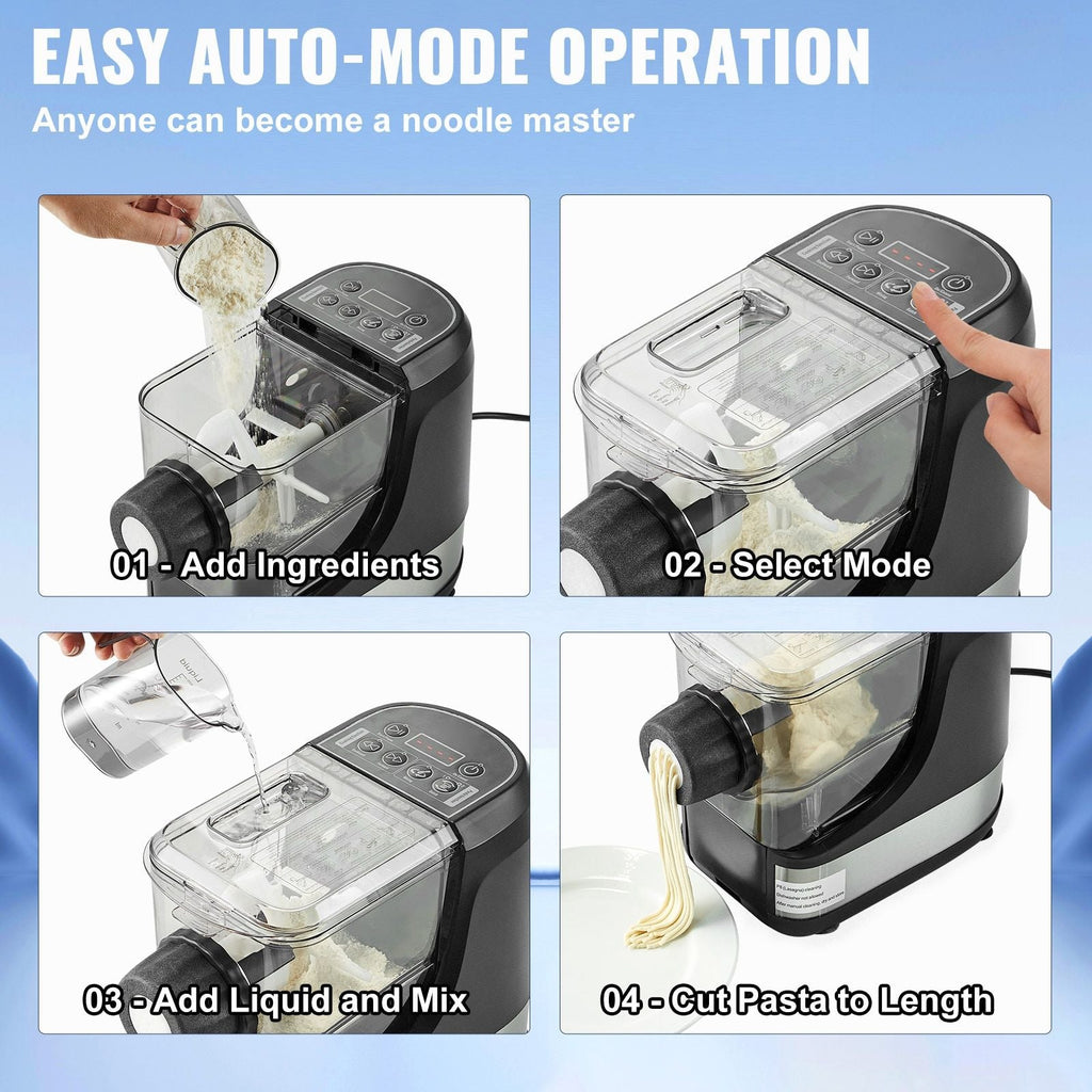 VEVOR 15-Piece Electric Pasta Maker Machine Black
