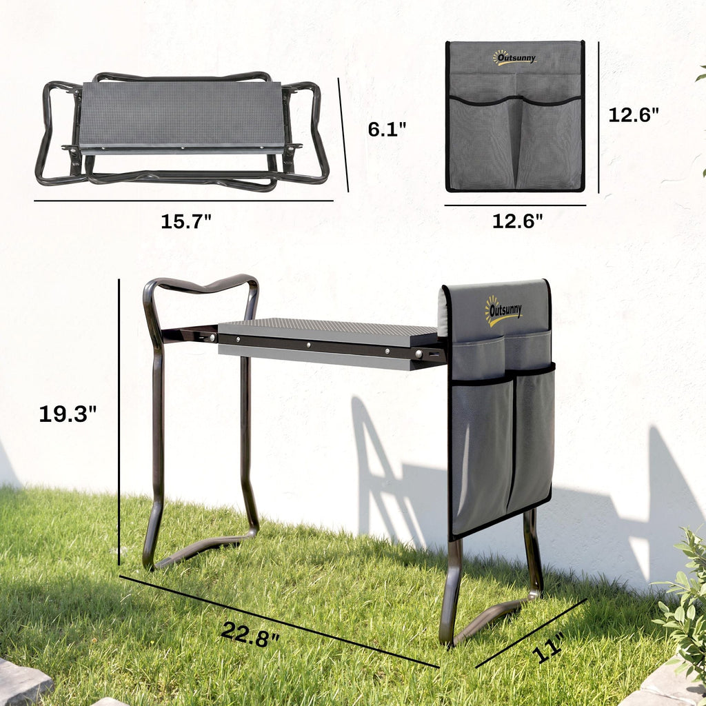 Bestcore 2-in-1 Garden Kneeler and Seat Gray LW015BCAS694