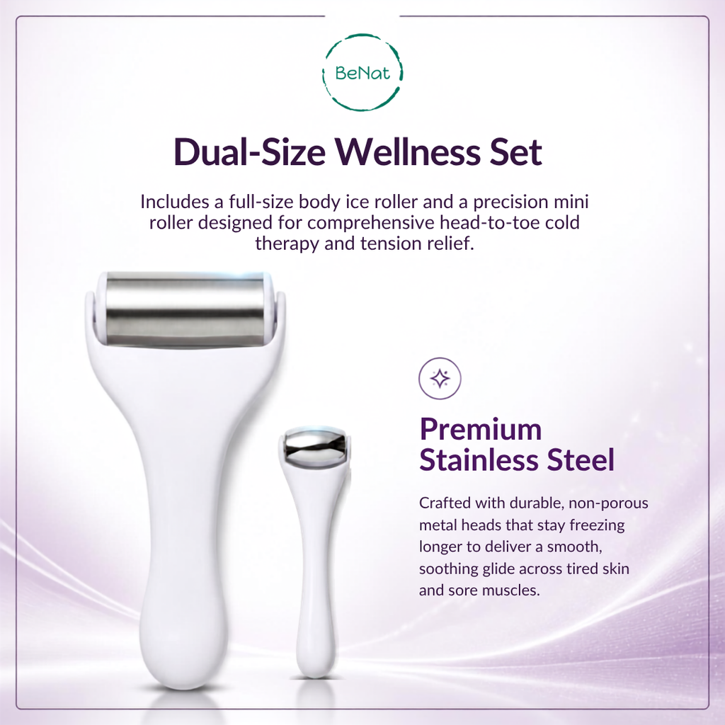 2-Piece Cryotherapy Face & Eye and Body Ice Roller Set - product photo 3