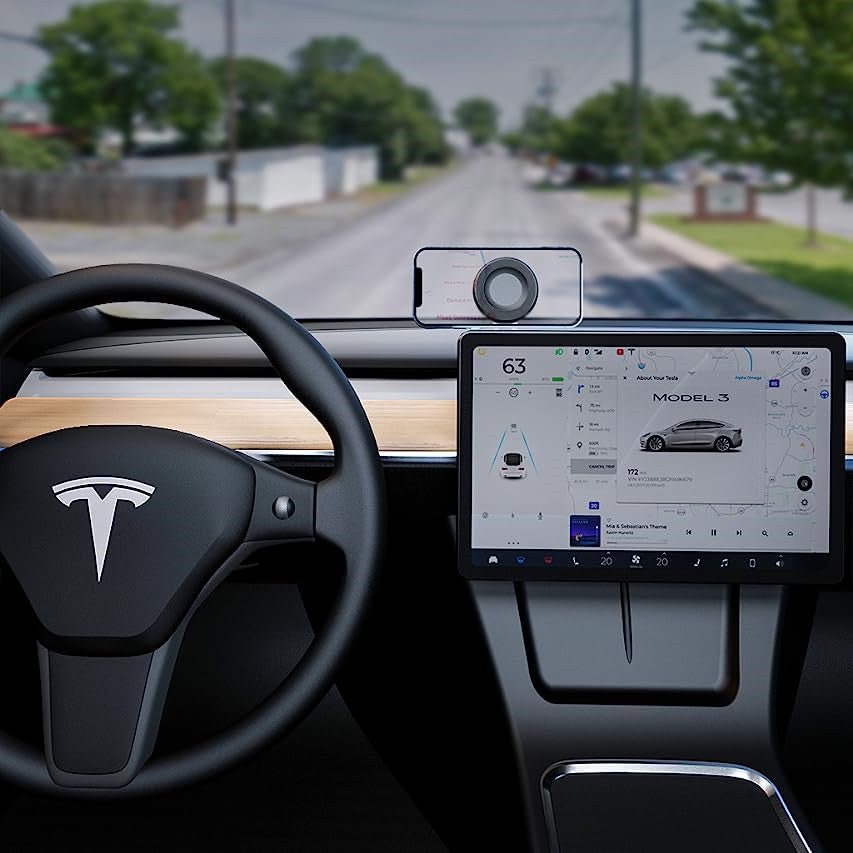 Invisible Magnetic Phone Mount for Tesla