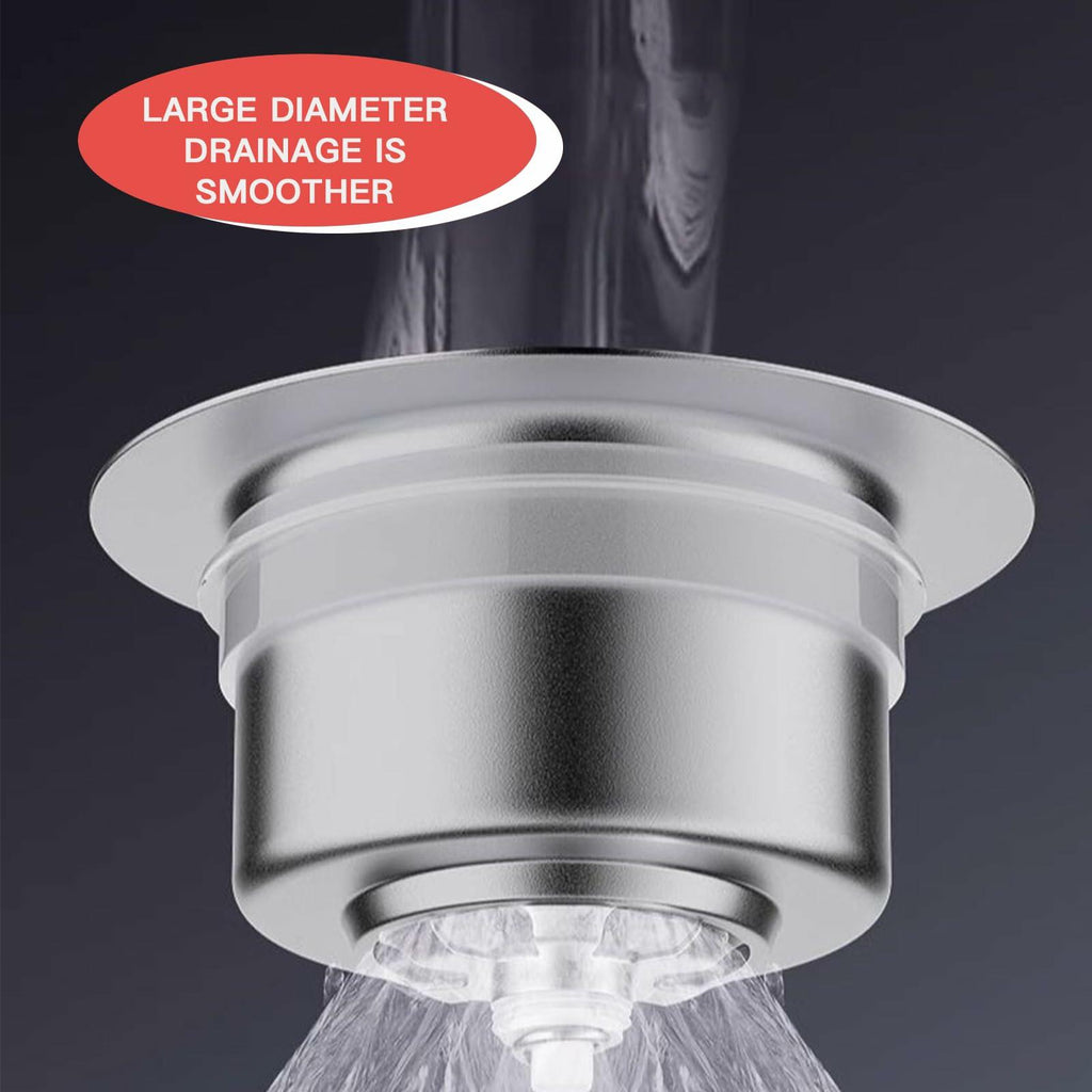 304 Stainless Steel Sink Strainer Basket with Stopper Lid 3.5 Inch Drain Silver