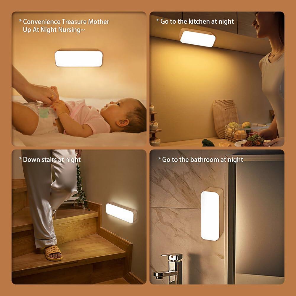Peayale LED Motion Sensor Nightlight Rechargeable Cordless White Wall Light