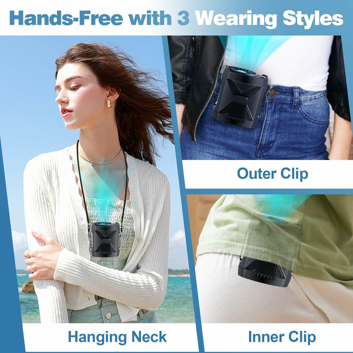 Portable Rechargeable Neck Fan