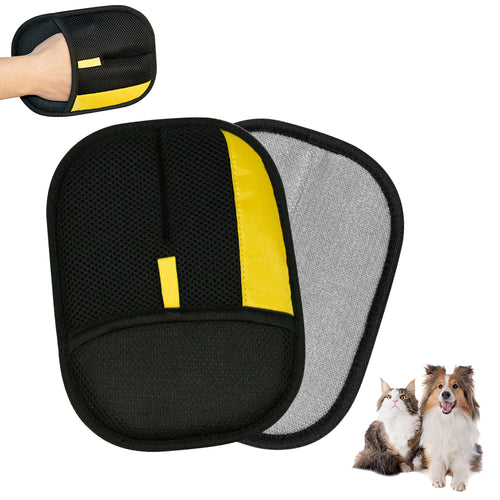 Reusable electrostatic pet hair removal mitt glove