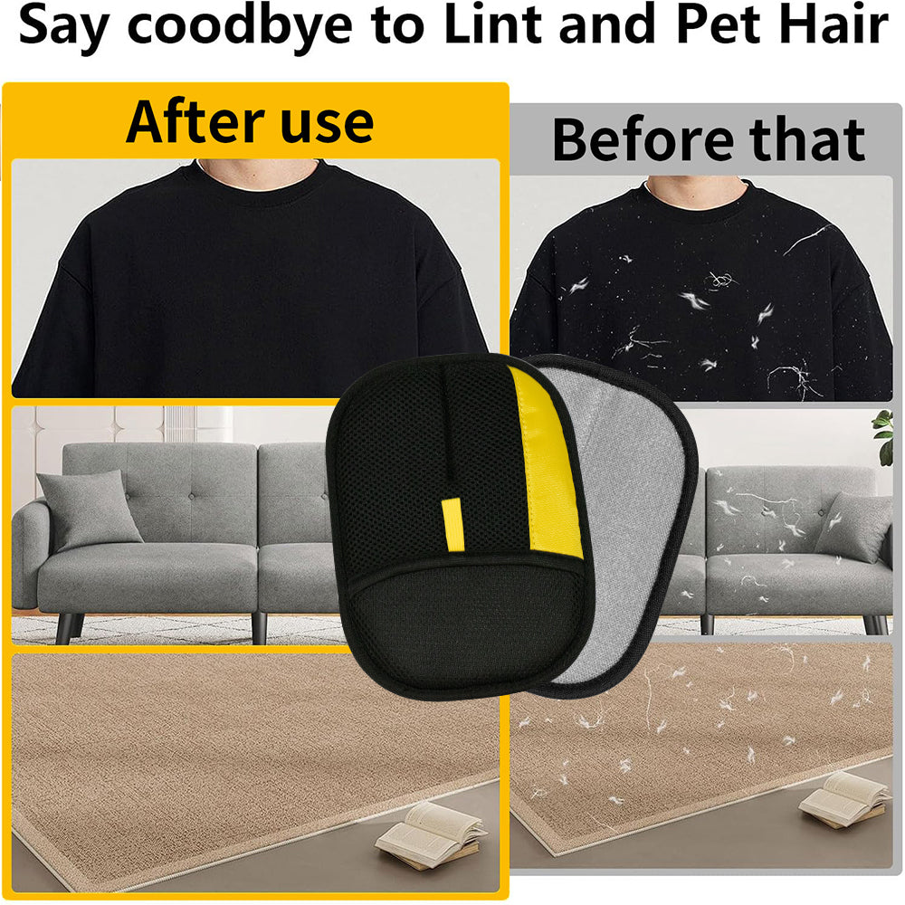 Washable pet hair remover mitt for dogs and cats
