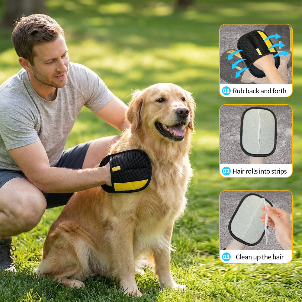 Reusable lint and pet fur cleaning glove