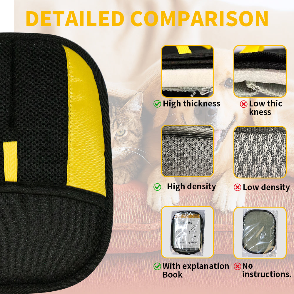 Pet hair removal glove for sofa carpet and car seats