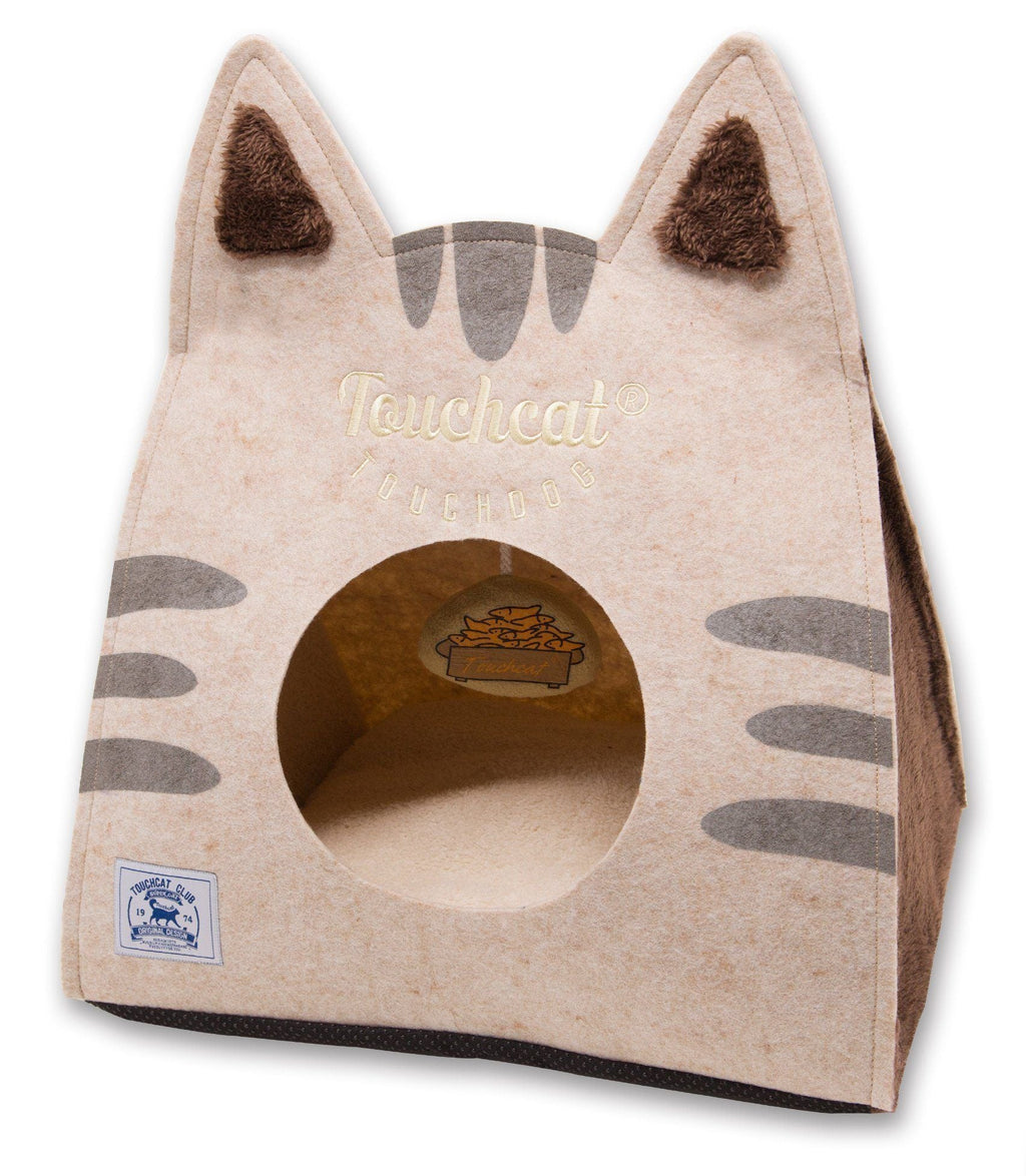 Touchcat 'Kitty Ears' Folding Cat Bed House with Hanging Teaser Toy