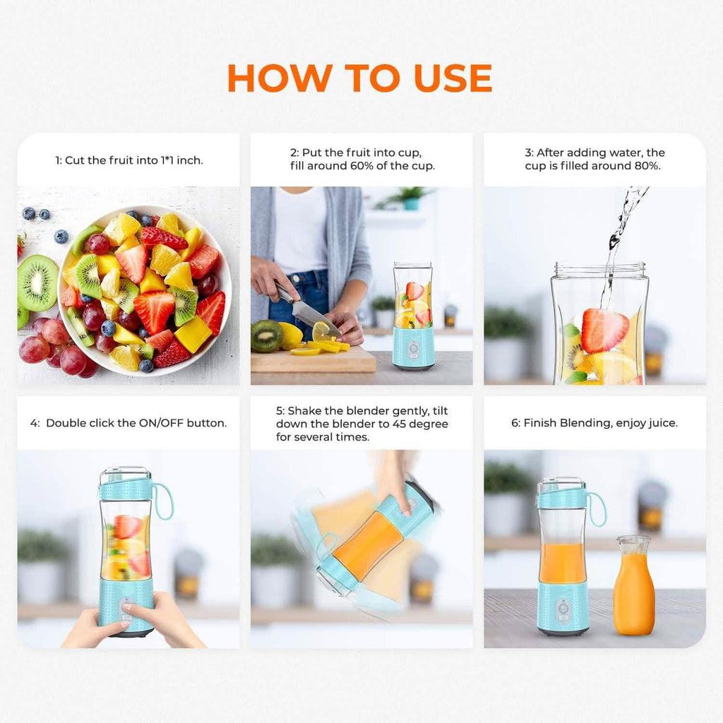 USB Rechargeable Portable Blender – 380ml Personal Smoothie Maker