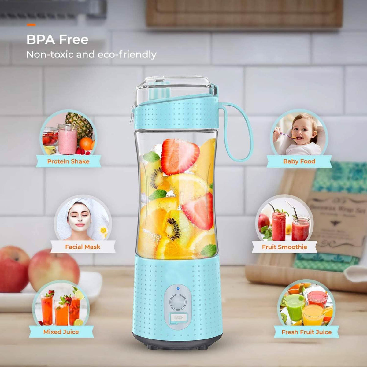 USB Rechargeable Portable Blender – 380ml Personal Smoothie Maker