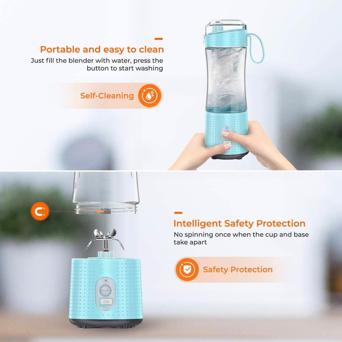 USB Rechargeable Portable Blender – 380ml Personal Smoothie Maker
