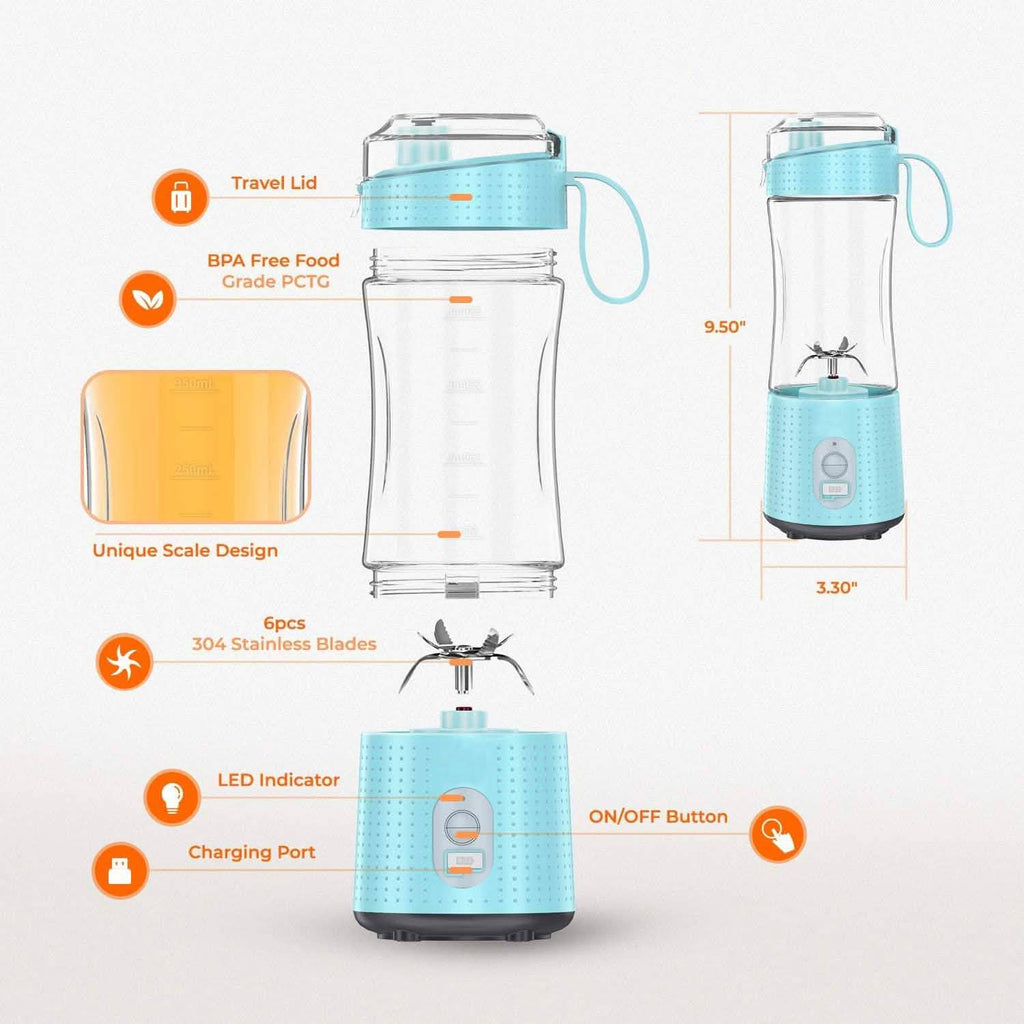 USB Rechargeable Portable Blender – 380ml Personal Smoothie Maker