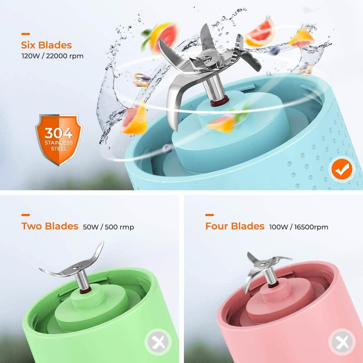 USB Rechargeable Portable Blender – 380ml Personal Smoothie Maker